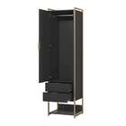 Guarda-roupa Closet Industrial Mital 1 Pt 8 Gv Preto E Dourado