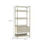 Guarda-roupa Closet Industrial Mital 2 Gv Off White E Dourado