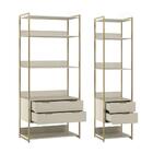 Guarda-roupa Closet Industrial Mital 4 Gv Off White E Dourado