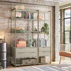 Guarda-roupa Closet Industrial Mital 4 Gv Off White E Dourado