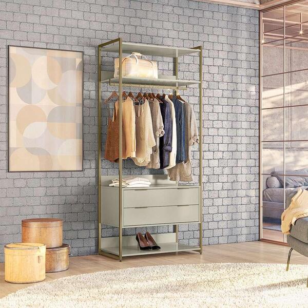 Guarda-roupa Closet Industrial Mital Com Cabideiro 2 Gv Off W