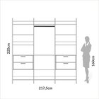 Guarda Roupa Closet Industrial Modulado 3 Peças 4 Gavetas 217