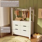 Guarda-roupa Closet Infantil Com 6 Gavetas E Cabideiro 100% M