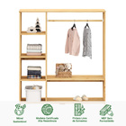 Guarda Roupa Closet Infantil Madeira Com Cabideiro E 4 Nichos