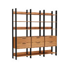 Guarda Roupa Closet Modulado 03 Gaveteiros Freijó Com Preto F