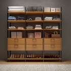 Guarda Roupa Closet Modulado 03 Gaveteiros Freijó Com Preto F