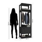 Guarda Roupa Closet Modulado 1 Cabideiro 1 Porta Titan Preto