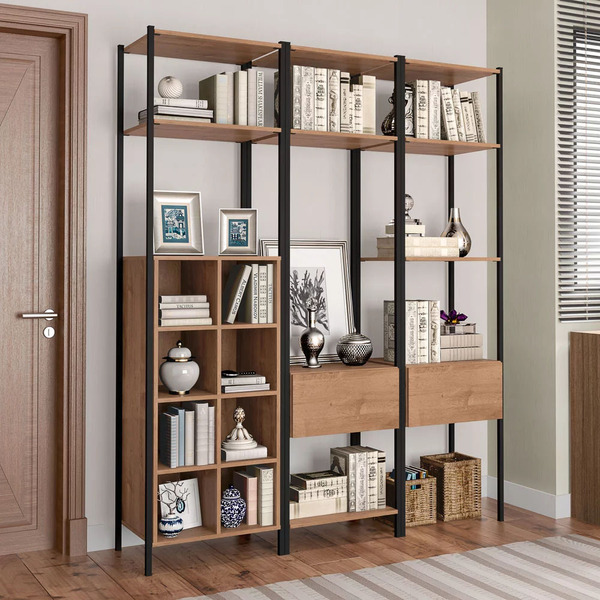 Guarda Roupa Closet Modulado 3 Peças Estilo Industrial Oxford