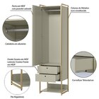 Guarda Roupa Closet Modulado Casal Com Cabideiro 8 Gavetas Po