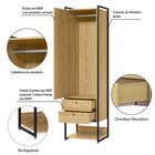 Guarda Roupa Closet Modulado Industrial 1 Porta 8 Gavetas  Pi