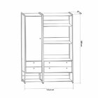 Guarda Roupa Closet Modulado Industrial 4 Gavetas Olivar Preto