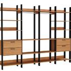 Guarda-roupa Closet Modulado Lille Ii 4 Gv Freijó E Preto