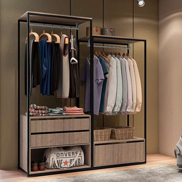 Guarda-roupa Closet Modulado Manchester 3 Gv Carvalho