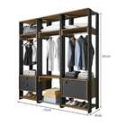 Guarda-roupa Closet Modulado Titan 1 Pt 2 Gv Preto E Freijó