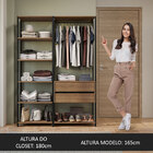 Guarda-roupa Closet Modulado Valencia 2 Gavetas 129cm Rustic/