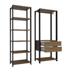 Guarda-roupa Closet Modulado Valencia 2 Gavetas 129cm Rustic/