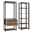Guarda-roupa Closet Modulado Valencia 2 Gavetas 129cm Rustic/