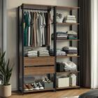 Guarda-roupa Closet Modulado Valencia 2 Gavetas 129cm Rustic/