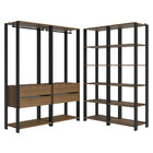 Guarda-roupa Closet Modulado Valencia 4 Gavetas 358cm Rustic/