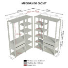 Guarda-roupa Closet Modulado Valencia 4 Gavetas 358cm Rustic/