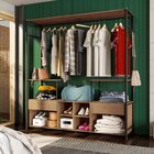 Guarda-roupa Closet Para Casal De Ferro 2 Gavetas 8 Prateleir