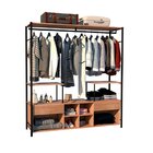 Guarda-roupa Closet Para Casal De Ferro 2 Gavetas 8 Prateleir