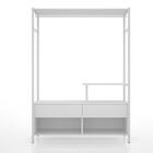 Guarda Roupa Closet Solteiro Com Gavetas, Cabideiro E Pratile