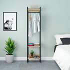 Guarda-roupa Closet Studio Carvalho E Preto 45 Cm