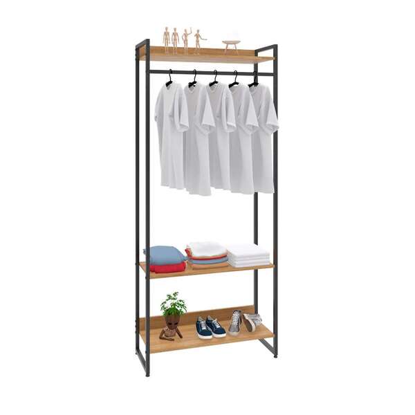 Guarda-roupa Closet Studio Mel E Preto 80 Cm