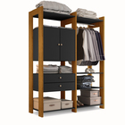 Guarda Roupa Closet Toronto Solteiro Carvalho Com Preto Luapa