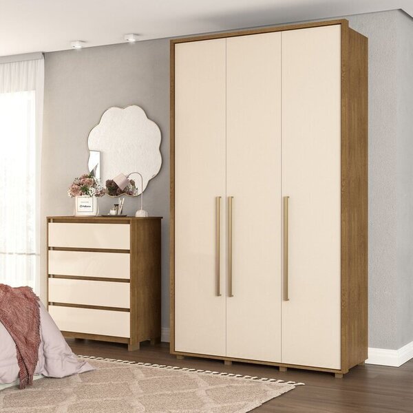 Guarda-roupa Coimbra 3 Portas Cômoda 4 Gavetas Coimbra Freijó