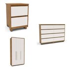 Guarda-roupa Coimbra 3 Portas Cômoda 8 Gavetas Mesa De Cabece