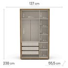 Guarda-roupa Coimbra 3 Portas Freijó/off White