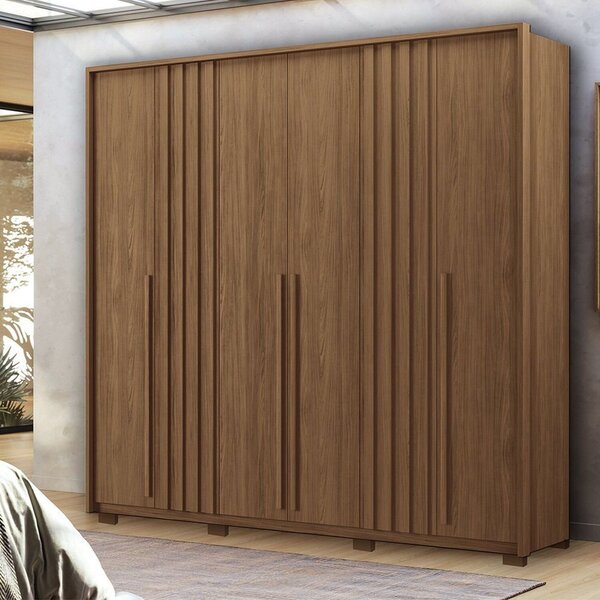 Guarda-roupa Coimbra 4 Portas 04 Gavetas Com Pés Jatoba