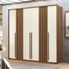 Guarda-roupa Coimbra 4 Portas 4 Gavetas Jatobá/areia