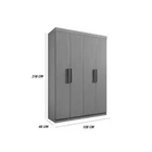 Guarda Roupa Colibri Solteiro 4 Portas 3 Gavetas D Doro Cor B