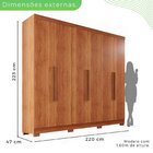 Guarda-roupa Coliseu 6 Portas 4 Gavetas Salleto Cinamomo