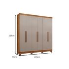 Guarda-roupa Coliseu 6 Portas 4 Gavetas Salleto Cinamomo-off