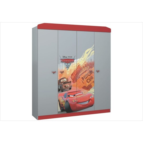 Guarda Roupa Com 04 Portas De Abrir Carros Disney Star - Pura