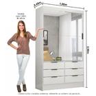 Guarda Roupa Com 2 Portas De Correr Premium 6 Gavetas Com Esp