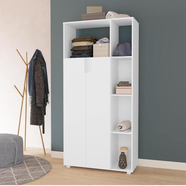Guarda Roupa Com 2 Portas E 8 Nichos - Branco | Leroy Merlin