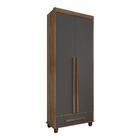 Guarda Roupa Com 2 Portas Trento Cinamomo Grafite