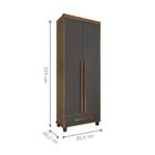 Guarda Roupa Com 2 Portas Trento Cinamomo Grafite