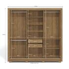 Guarda Roupa Com 3 Portas De Correr E 2 Gavetas E Espelho - N