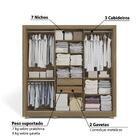 Guarda Roupa Com 3 Portas De Correr E 2 Gavetas E Espelho - N
