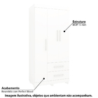 Guarda Roupa Com 3 Portas E 2 Gavetas - Branco