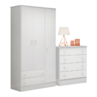 Guarda Roupa Com 3 Portas E Cômoda Hamilton Branco Branco