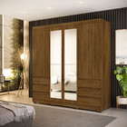 Guarda-roupa Com 4 Portas 6 Gavetas Triunfo Com Espelhos E Pé