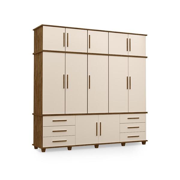 Guarda-roupa Com 5 Portas Berlim Malbec Off White