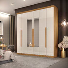 Guarda-roupa Com 6 Portas 2 Gavetas Versales Com Espelhos Dj